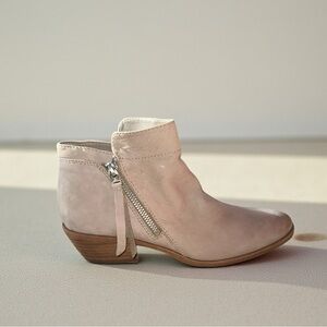 Sam Edelman Women's Packer Ankle Booties Putty Gray Dual Zippers Size 7.5